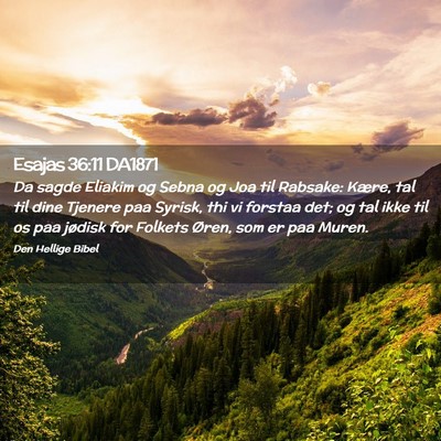 Picture 02 - Esajas 36:11 DA1871 - Da sagde Eliakim og Sebna og Joa til Rabsake: - Bible Verse Picture