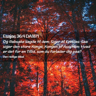 Picture 02 - Esajas 36:4 DA1871 - Og Rabsake sagde til dem: Siger til Ezekias: Saa - Bible Verse Picture
