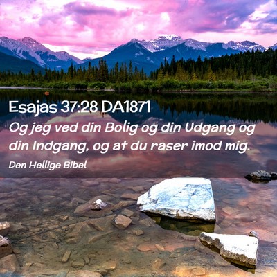 Picture 02 - Esajas 37:28 DA1871 - Og jeg ved din Bolig og din Udgang og din - Bible Verse Picture