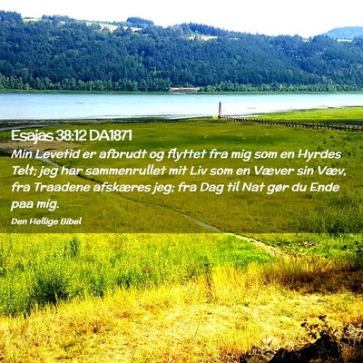 Picture 02 - Esajas 38:12 DA1871 - Min Levetid er afbrudt og flyttet fra mig som en - Bible Verse Picture