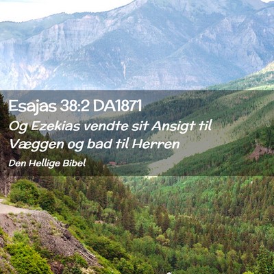 Picture 02 - Esajas 38:2 DA1871 - Og Ezekias vendte sit Ansigt til Væggen og bad - Bible Verse Picture