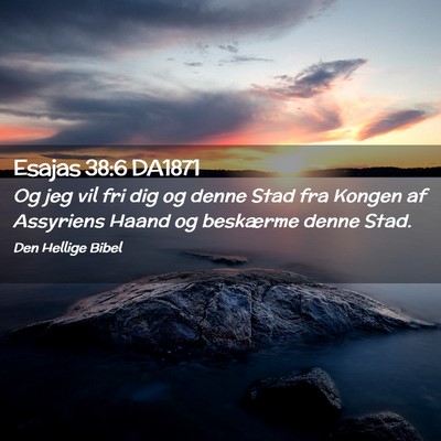 Picture 02 - Esajas 38:6 DA1871 - Og jeg vil fri dig og denne Stad fra Kongen af - Bible Verse Picture