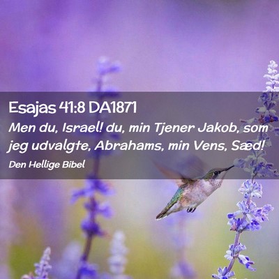 Picture 02 - Esajas 41:8 DA1871 - Men du, Israel! du, min Tjener Jakob, som jeg - Bible Verse Picture