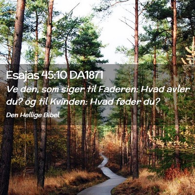 Picture 02 - Esajas 45:10 DA1871 - Ve den, som siger til Faderen: Hvad avler du? og - Bible Verse Picture