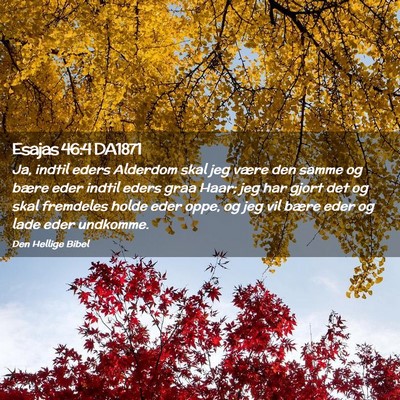 Picture 02 - Esajas 46:4 DA1871 - Ja, indtil eders Alderdom skal jeg være den - Bible Verse Picture