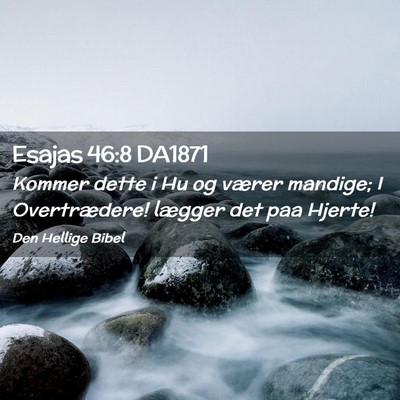Picture 02 - Esajas 46:8 DA1871 - Kommer dette i Hu og værer mandige; I - Bible Verse Picture