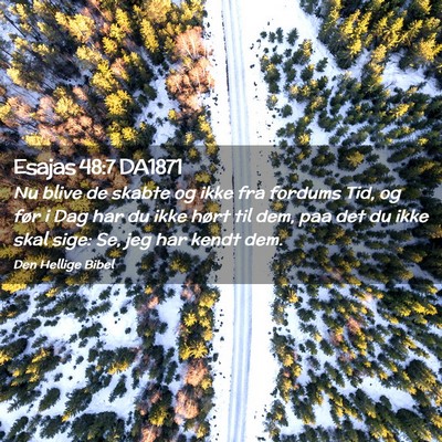 Picture 02 - Esajas 48:7 DA1871 - Nu blive de skabte og ikke fra fordums Tid, og - Bible Verse Picture