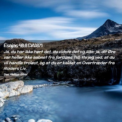 Picture 02 - Esajas 48:8 DA1871 - Ja, du har ikke hørt det, du vidste det og ikke; - Bible Verse Picture