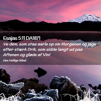 Picture 02 - Esajas 5:11 DA1871 - Ve dem, som staa aarle op om Morgenen og jage - Bible Verse Picture