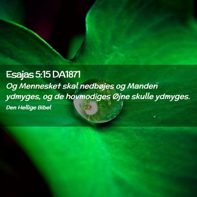 Picture 02 - Esajas 5:15 DA1871 - Og Mennesket skal nedbøjes og Manden ydmyges, og - Bible Verse Picture