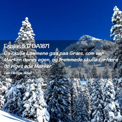 Picture 02 - Esajas 5:17 DA1871 - Da skulle Lammene gaa paa Græs, som var Marken - Bible Verse Picture