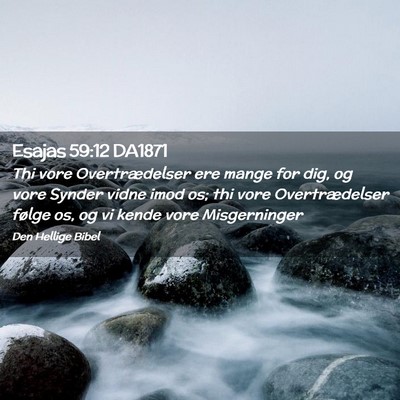 Picture 02 - Esajas 59:12 DA1871 - Thi vore Overtrædelser ere mange for dig, og - Bible Verse Picture