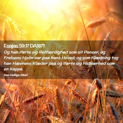 Picture 02 - Esajas 59:17 DA1871 - Og han iførte sig Retfærdighed som sit Panser, - Bible Verse Picture