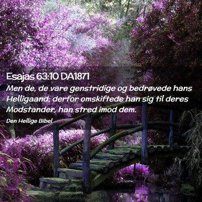 Picture 02 - Esajas 63:10 DA1871 - Men de, de vare genstridige og bedrøvede hans - Bible Verse Picture