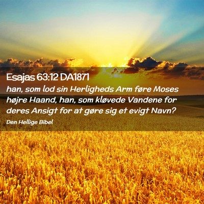 Picture 02 - Esajas 63:12 DA1871 - han, som lod sin Herligheds Arm føre Moses - Bible Verse Picture