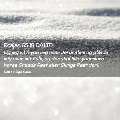 Picture 02 - Esajas 65:19 DA1871 - Og jeg vil fryde mig over Jerusalem og glæde mig - Bible Verse Picture