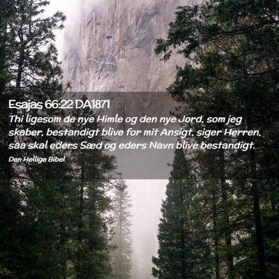 Picture 02 - Esajas 66:22 DA1871 - Thi ligesom de nye Himle og den nye Jord, som jeg - Bible Verse Picture