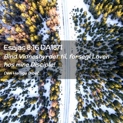Picture 02 - Esajas 8:16 DA1871 - Bind Vidnesbyrdet til, forsegl Loven hos mine - Bible Verse Picture