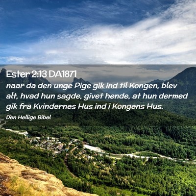 Picture 02 - Ester 2:13 DA1871 - naar da den unge Pige gik ind til Kongen, blev - Bible Verse Picture