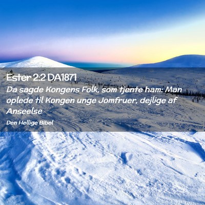 Picture 02 - Ester 2:2 DA1871 - Da sagde Kongens Folk, som tjente ham: Man oplede - Bible Verse Picture