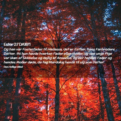 Picture 02 - Ester 2:7 DA1871 - Og han var Fosterfader til Hadassa, det er - Bible Verse Picture