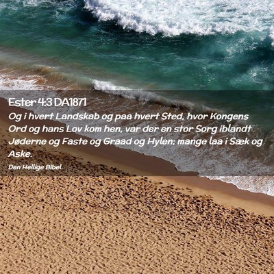 Picture 02 - Ester 4:3 DA1871 - Og i hvert Landskab og paa hvert Sted, hvor - Bible Verse Picture