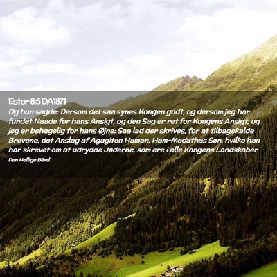 Picture 02 - Ester 8:5 DA1871 - Og hun sagde: Dersom det saa synes Kongen godt, - Bible Verse Picture