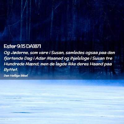 Picture 02 - Ester 9:15 DA1871 - Og Jøderne, som vare i Susan, samledes ogsaa paa - Bible Verse Picture