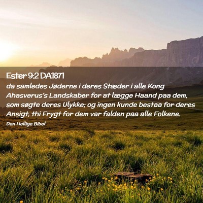 Picture 02 - Ester 9:2 DA1871 - da samledes Jøderne i deres Stæder i alle Kong - Bible Verse Picture