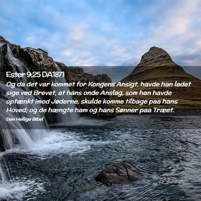 Picture 02 - Ester 9:25 DA1871 - Og da det var kommet for Kongens Ansigt, havde - Bible Verse Picture