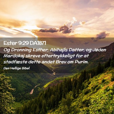Picture 02 - Ester 9:29 DA1871 - Og Dronning Esther, Abihajls Datter, og Jøden - Bible Verse Picture