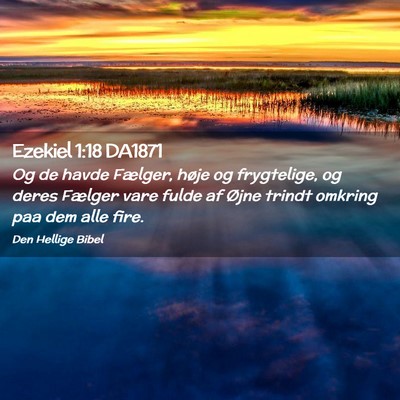 Picture 02 - Ezekiel 1:18 DA1871 - Og de havde Fælger, høje og frygtelige, og - Bible Verse Picture