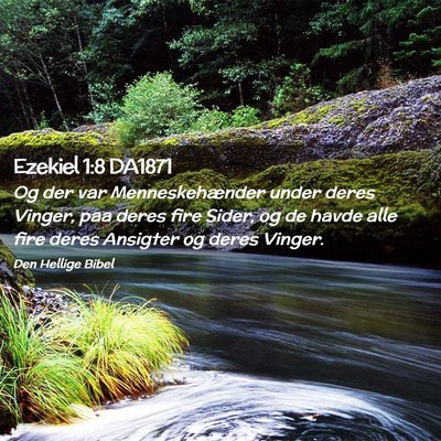 Picture 02 - Ezekiel 1:8 DA1871 - Og der var Menneskehænder under deres Vinger, - Bible Verse Picture