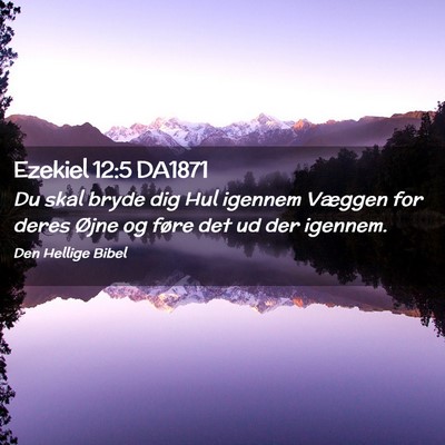 Picture 02 - Ezekiel 12:5 DA1871 - Du skal bryde dig Hul igennem Væggen for deres - Bible Verse Picture