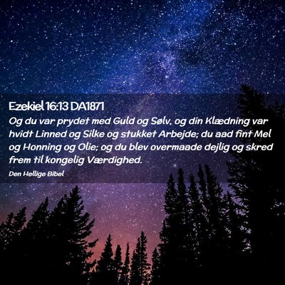Picture 02 - Ezekiel 16:13 DA1871 - Og du var prydet med Guld og Sølv, og din - Bible Verse Picture