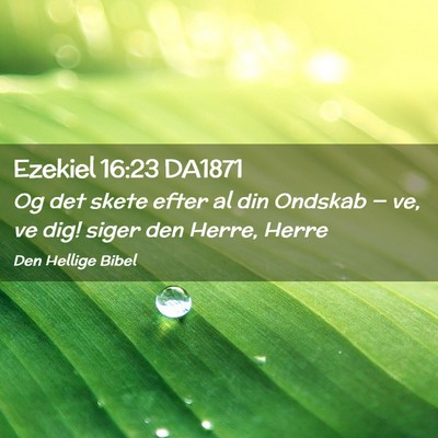 Picture 02 - Ezekiel 16:23 DA1871 - Og det skete efter al din Ondskab — ve, ve dig! - Bible Verse Picture