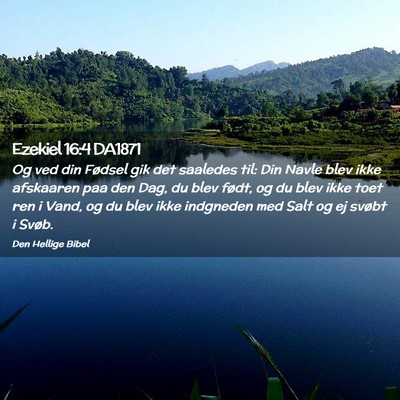 Picture 02 - Ezekiel 16:4 DA1871 - Og ved din Fødsel gik det saaledes til: Din - Bible Verse Picture