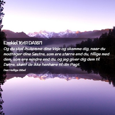 Picture 02 - Ezekiel 16:61 DA1871 - Og du skal ihukomme dine Veje og skamme dig, naar - Bible Verse Picture