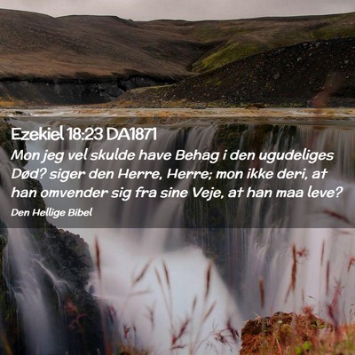 Picture 02 - Ezekiel 18:23 DA1871 - Mon jeg vel skulde have Behag i den ugudeliges - Bible Verse Picture