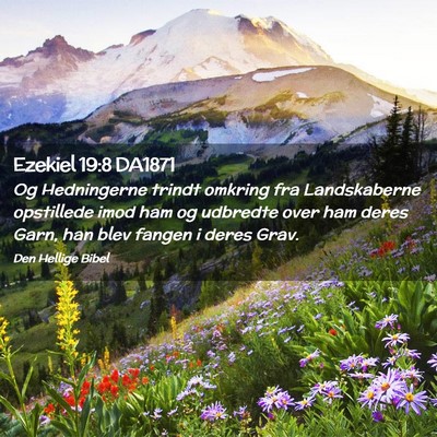 Picture 02 - Ezekiel 19:8 DA1871 - Og Hedningerne trindt omkring fra Landskaberne - Bible Verse Picture