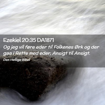 Picture 02 - Ezekiel 20:35 DA1871 - Og jeg vil føre eder til Folkenes Ørk og der - Bible Verse Picture