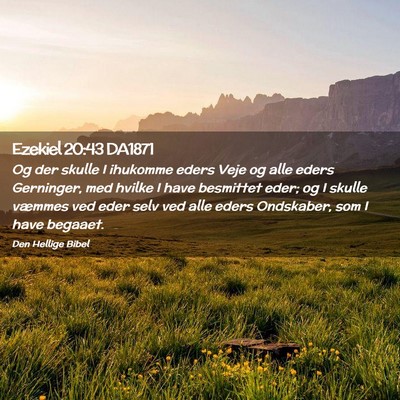 Picture 02 - Ezekiel 20:43 DA1871 - Og der skulle I ihukomme eders Veje og alle eders - Bible Verse Picture