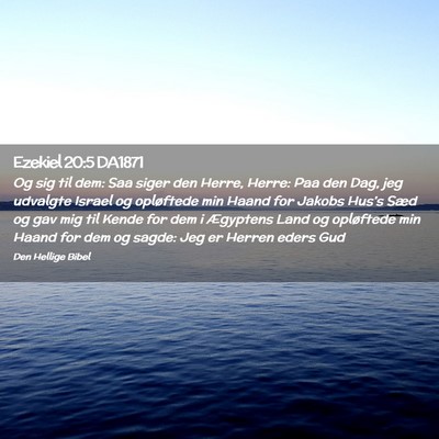 Picture 02 - Ezekiel 20:5 DA1871 - Og sig til dem: Saa siger den Herre, Herre: Paa - Bible Verse Picture