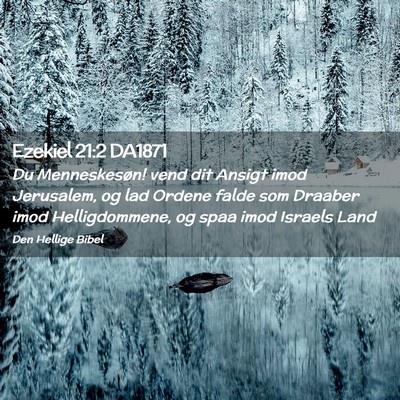 Picture 02 - Ezekiel 21:2 DA1871 - Du Menneskesøn! vend dit Ansigt imod Jerusalem, - Bible Verse Picture