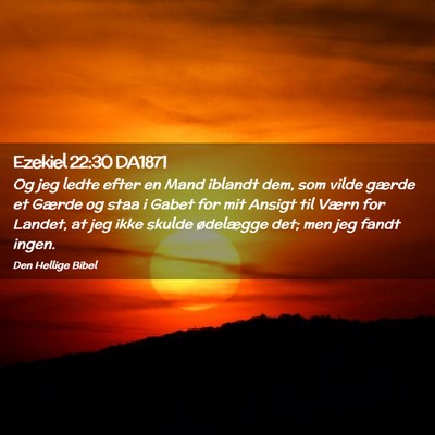Picture 02 - Ezekiel 22:30 DA1871 - Og jeg ledte efter en Mand iblandt dem, som vilde - Bible Verse Picture