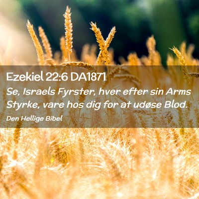 Picture 02 - Ezekiel 22:6 DA1871 - Se, Israels Fyrster, hver efter sin Arms Styrke, - Bible Verse Picture