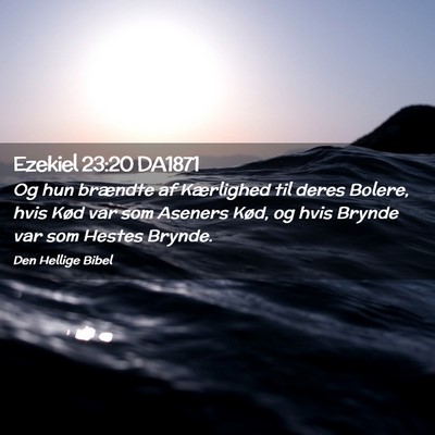 Picture 02 - Ezekiel 23:20 DA1871 - Og hun brændte af Kærlighed til deres Bolere, - Bible Verse Picture