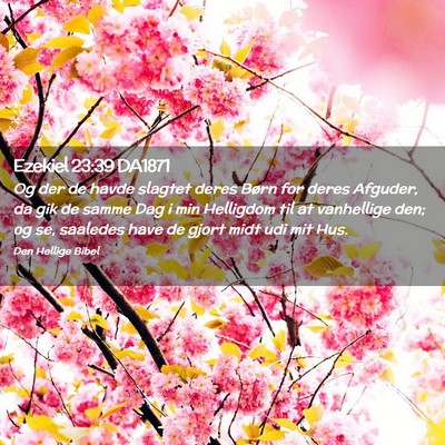 Picture 02 - Ezekiel 23:39 DA1871 - Og der de havde slagtet deres Børn for deres - Bible Verse Picture