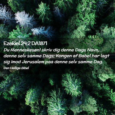 Picture 02 - Ezekiel 24:2 DA1871 - Du Menneskesøn! skriv dig denne Dags Navn, denne - Bible Verse Picture
