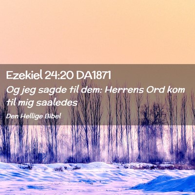 Picture 02 - Ezekiel 24:20 DA1871 - Og jeg sagde til dem: Herrens Ord kom til mig - Bible Verse Picture